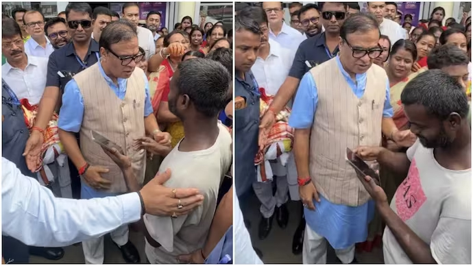 ଭିଡ଼ ଭିତରେ ହିମନ୍ତ ବିଶ୍ୱ ଶର୍ମାଙ୍କୁ  ଆଇଫୋନ୍‌ ମାଗିଲେ ବ୍ୟକ୍ତି, ତାଙ୍କ ପ୍ରତିକ୍ରିୟା ଭାଇରାଲ