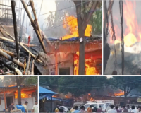 ୧ ନମ୍ବର ହାଟରେ ଭୟାବହ ଅଗ୍ନିକାଣ୍ଡ,୩୦ ରୁ ଉର୍ଧ୍ଵ ଦୋକାନ ଧ୍ବଂସ 