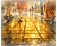 ସୁନା ଟାଇଲରେ ନିର୍ମିତ ଚଟାଣ