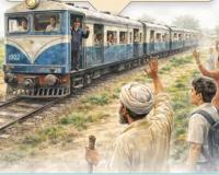 ଲୋକ ହାତ ହଲାଇଲେ ରହୁଛି ଟ୍ରେନ